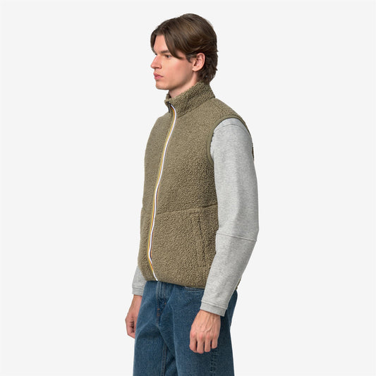 YANNICK SHERPA POLAR DOUBLE - Polaire - Gilet - Homme - Green Army-Green Army