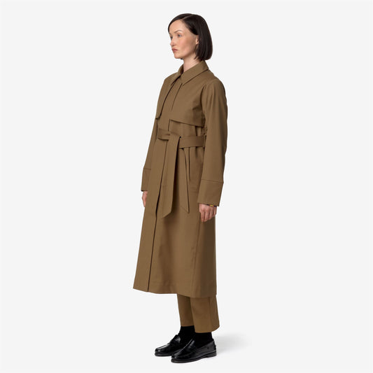 JESEL TECH WOOL BLEND - Vestes - Long - Femme - Brown Corda-Blue Depth