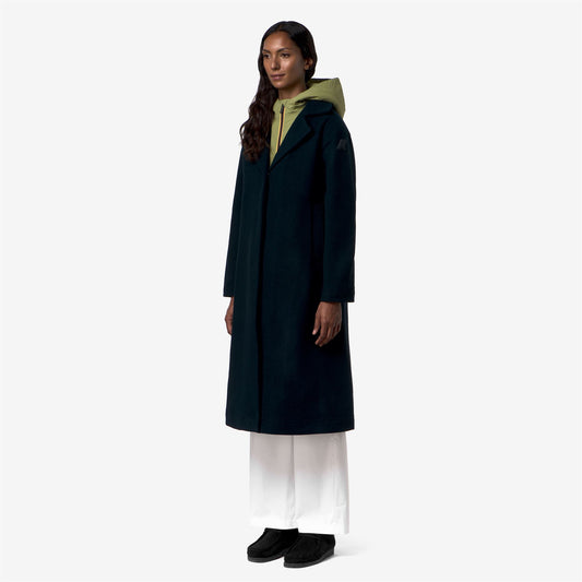 LANA WOOL NYLON - Vestes - Long - Femme - Blue Depth-Green Gold