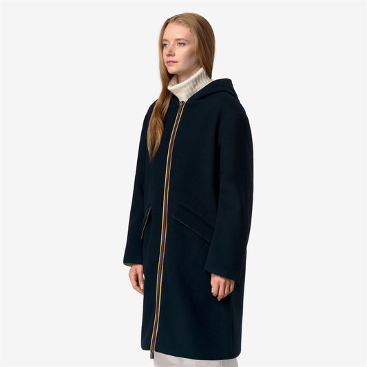 SHALA WOOL BONDED DOUBLE - Vestes - Longueur 3/4 - Femme - Blue Depth-Green Gold