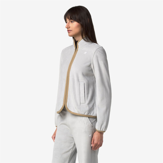 TUDA VELOUR POLAR - Polaire - Veste - Femme - Grey Ash-Beige Khaki