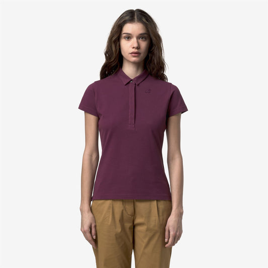 AMEDEA PIQUE SLIM - Polos - Polo - Femme - Violet Mauve Wine