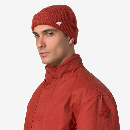 BRICE CARDIGAN STITCH WOOL - Couvre-chef - Chapeau - Unisexe - Red Dk Chili