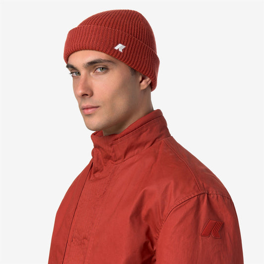 BRICE CARDIGAN STITCH WOOL - Couvre-chef - Chapeau - Unisexe - Red Dk Chili