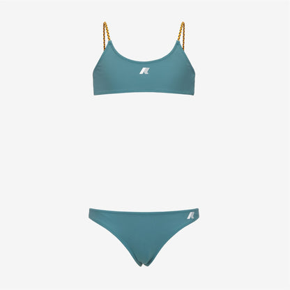 P. SCARLETT DOUBLE BEACH - Maillots de bain - Bikini - Fille - Green Iron-White