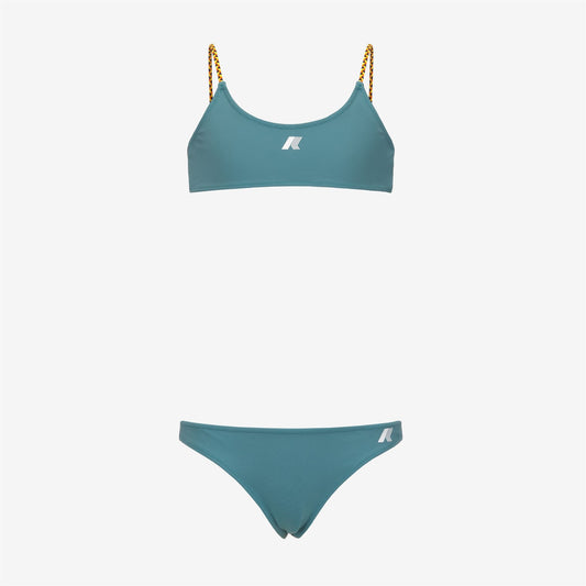 P. SCARLETT DOUBLE BEACH - Maillots de bain - Bikini - Fille - Green Iron-White