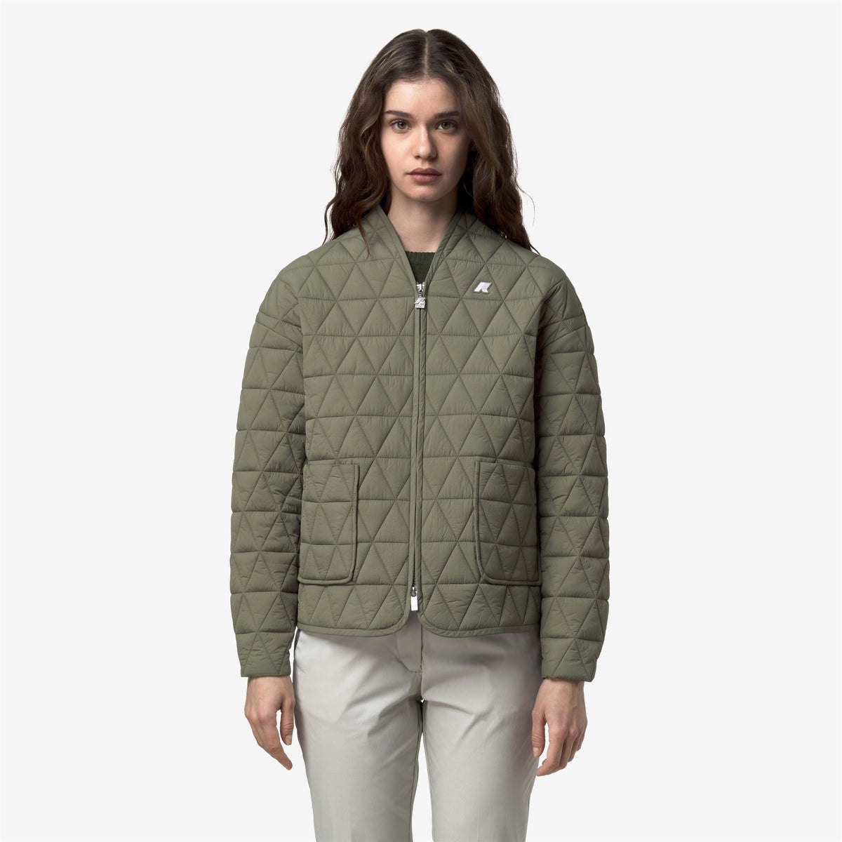 SELIME DIAMOND QUILTED WARM AF - Vestes - Milieu - Femme - Green Lichen