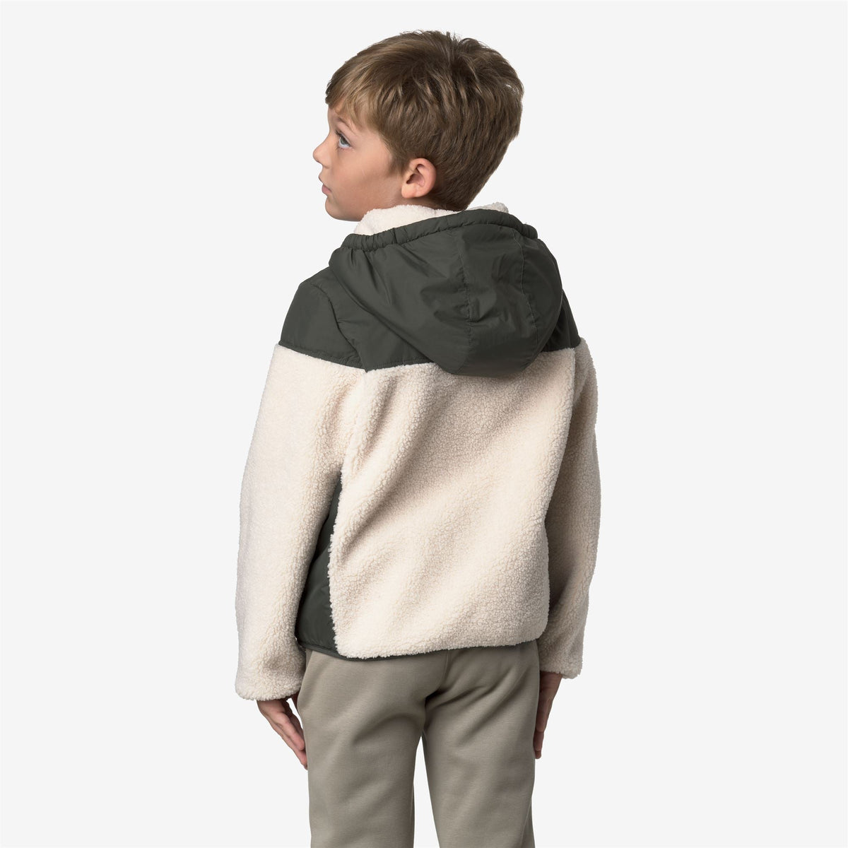 P. SAMSON 4.0 ORSETTO - Polaire - Sweat à capuche zippé intégral - Enfant unisexe - GREEN BLACKISH--Ecru