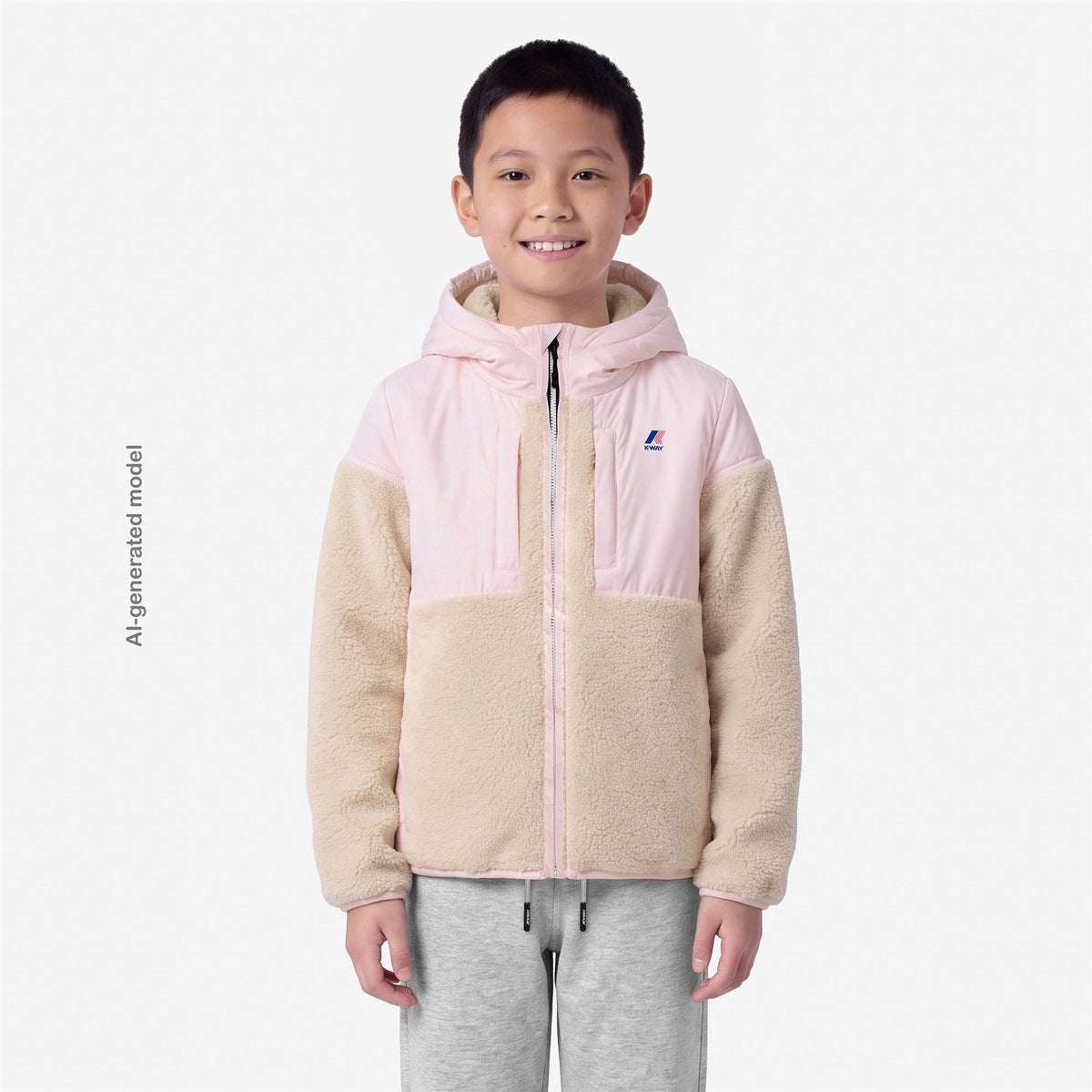 P. SAMSON 4.0 ORSETTO - Polaire - Sweat à capuche zippé intégral - Enfant unisexe - White Tofu-Pink Sallow
