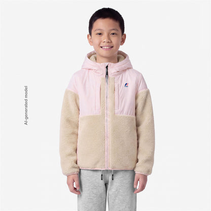 P. SAMSON 4.0 ORSETTO - Polaire - Sweat à capuche zippé intégral - Enfant unisexe - White Tofu-Pink Sallow