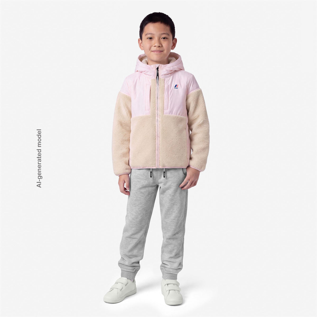 P. SAMSON 4.0 ORSETTO - Polaire - Sweat à capuche zippé intégral - Enfant unisexe - White Tofu-Pink Sallow