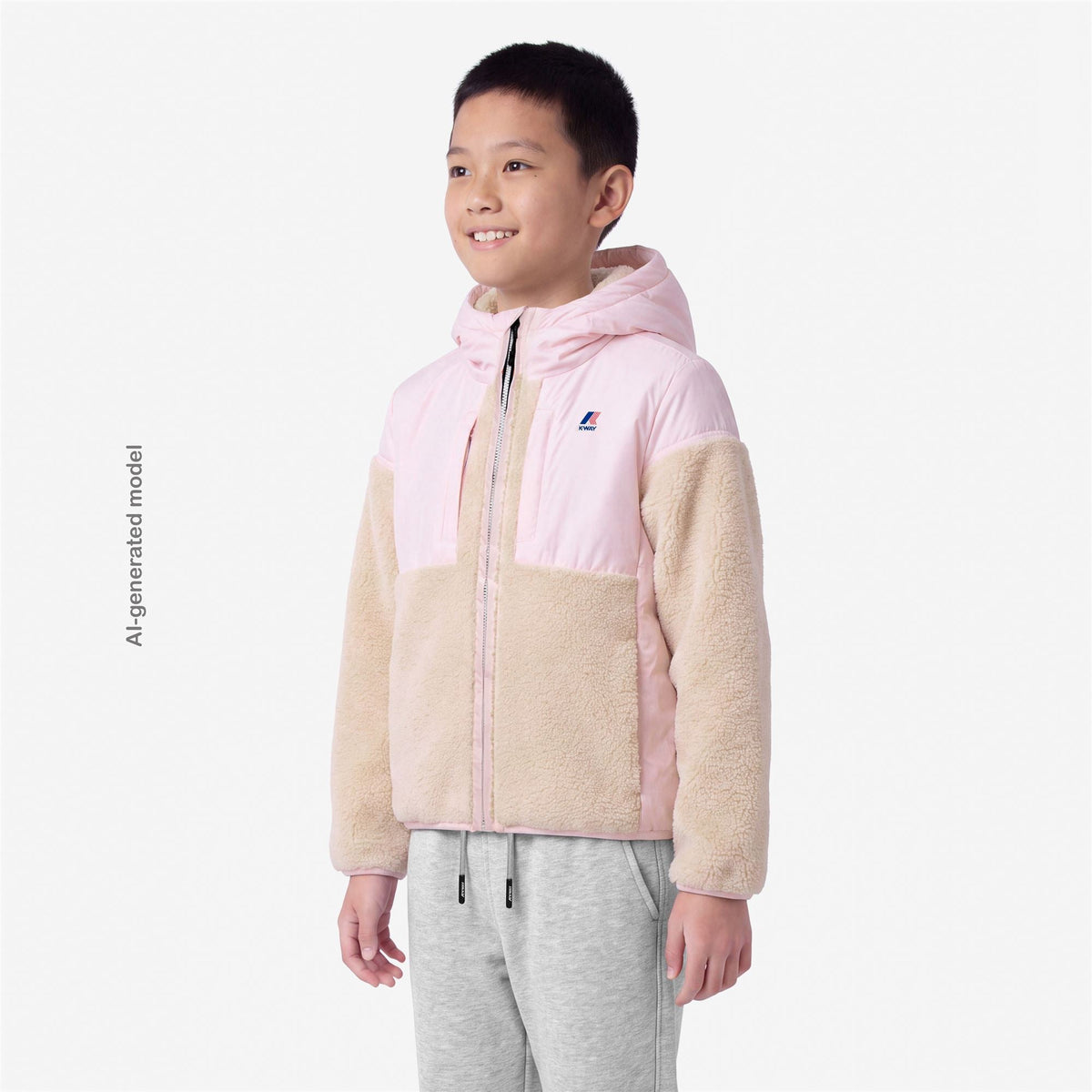 P. SAMSON 4.0 ORSETTO - Polaire - Sweat à capuche zippé intégral - Enfant unisexe - White Tofu-Pink Sallow