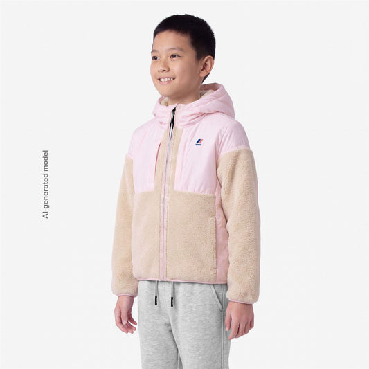 P. SAMSON 4.0 ORSETTO - Polaire - Sweat à capuche zippé intégral - Enfant unisexe - White Tofu-Pink Sallow