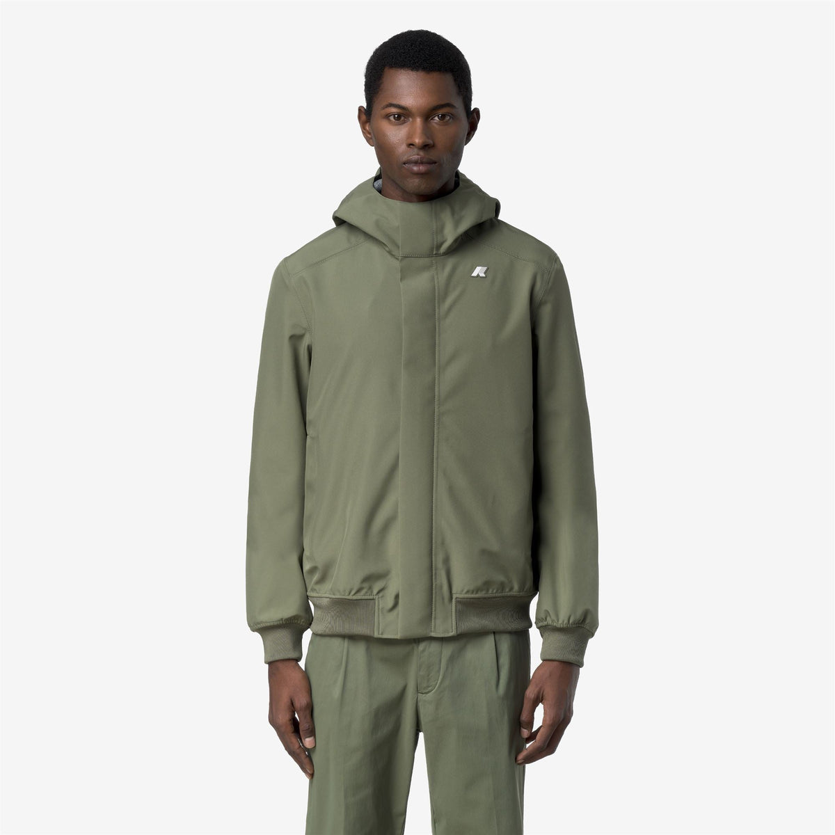 JOACHIM BONDED JERSEY - Vestes - Court - Homme - Green Lichen
