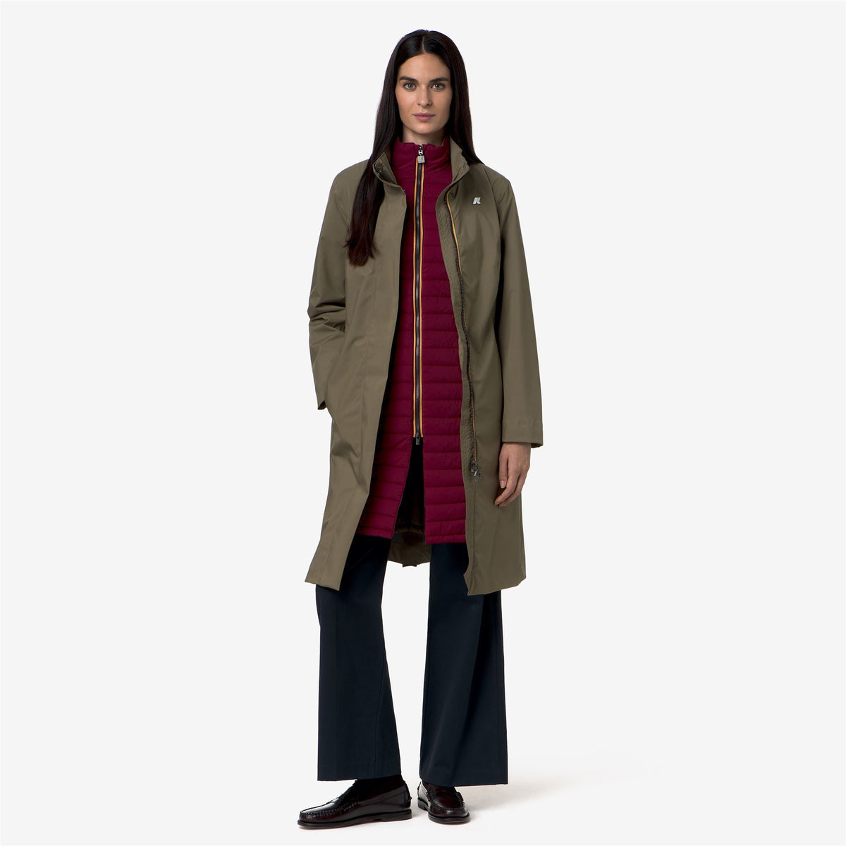 MIRANDA 3IN1 - Vestes - Long - Femme - Green Army-Red Dk