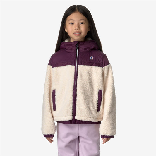 P.  JILDAZ ORSETTO - Polaire - Veste - Enfant unisexe - ECRU-Violet Dk Purple