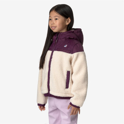 P.  JILDAZ ORSETTO - Polaire - Veste - Enfant unisexe - ECRU-Violet Dk Purple