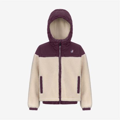 P.  JILDAZ ORSETTO - Polaire - Veste - Enfant unisexe - ECRU-Violet Dk Purple