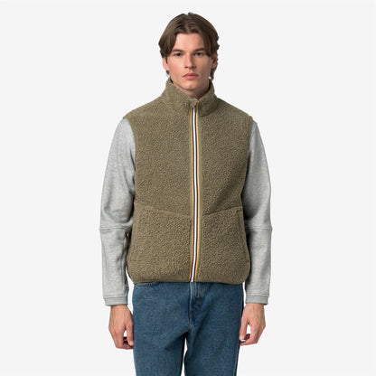 YANNICK SHERPA POLAR DOUBLE - Polaire - Gilet - Homme - Green Army-Green Army