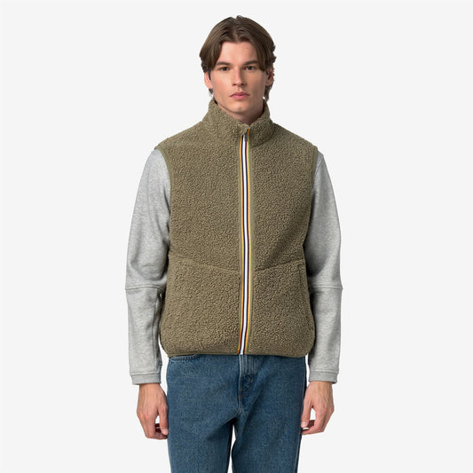 YANNICK SHERPA POLAR DOUBLE - Polaire - Gilet - Homme - Green Army-Green Army