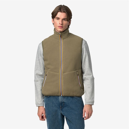 YANNICK SHERPA POLAR DOUBLE - Polaire - Gilet - Homme - Green Army-Green Army