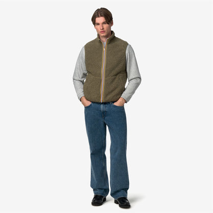 YANNICK SHERPA POLAR DOUBLE - Polaire - Gilet - Homme - Green Army-Green Army