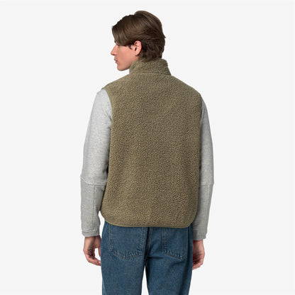 YANNICK SHERPA POLAR DOUBLE - Polaire - Gilet - Homme - Green Army-Green Army