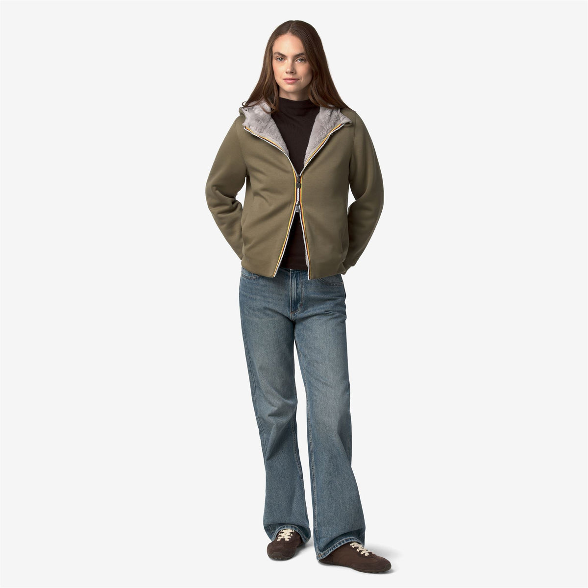 DEVA LIGHT SPACER FUR DOUBLE - Polaire - Veste - Femme - Green Army-Fur