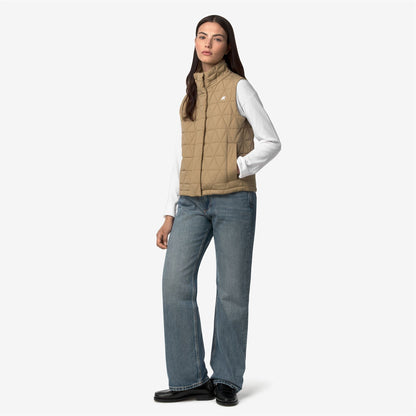 SATINE DIAMOND QUILTED WARM - Vestes - Gilet - Femme - Beige Khaki