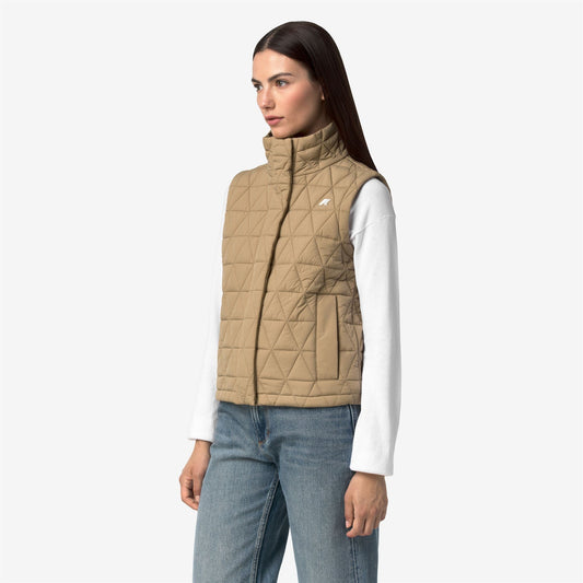 SATINE DIAMOND QUILTED WARM - Vestes - Gilet - Femme - Beige Khaki