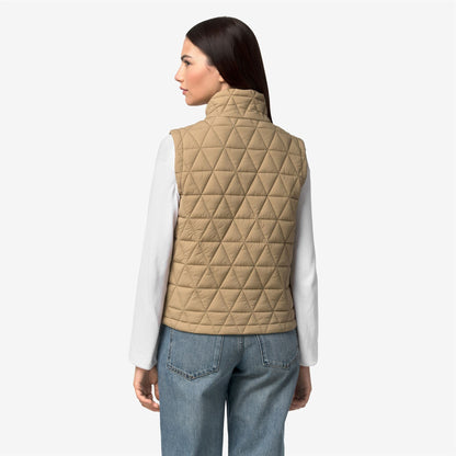 SATINE DIAMOND QUILTED WARM - Vestes - Gilet - Femme - Beige Khaki