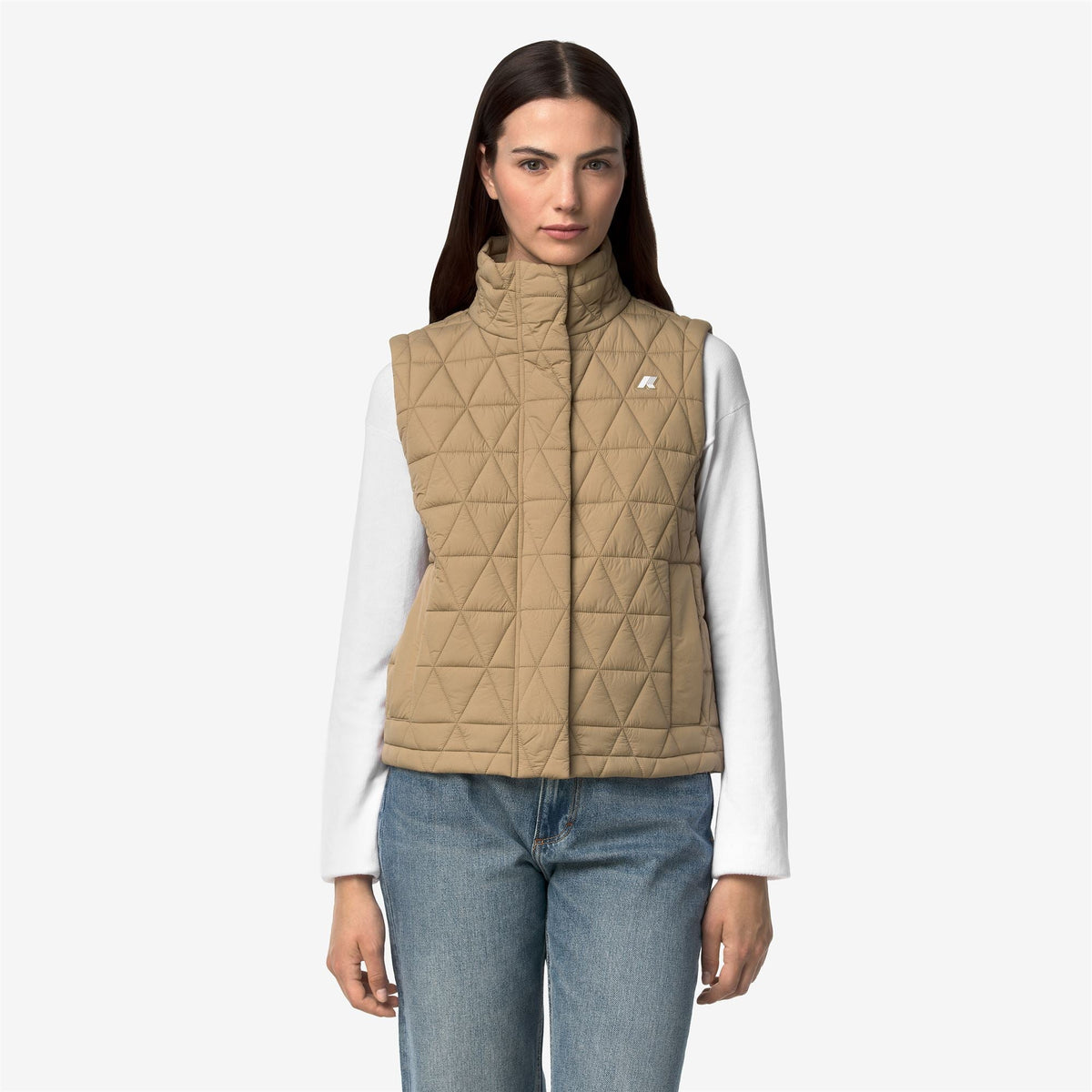 SATINE DIAMOND QUILTED WARM - Vestes - Gilet - Femme - Beige Khaki