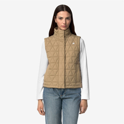 SATINE DIAMOND QUILTED WARM - Vestes - Gilet - Femme - Beige Khaki