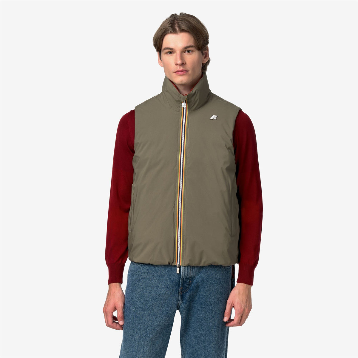 VALEN ST THERMO DOUBLE - Vestes - Court - Homme - Green Army-Red Dk Chili