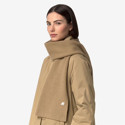 ETIENNE CARDIGAN STITCH WOOL - Écharpes - Écharpe - Unisexe - Beige Khaki