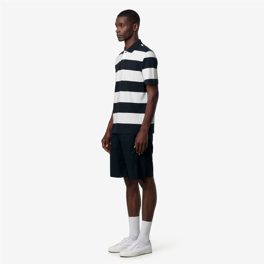 LAYO-MID JERSEY YARN DYED - Polos - Polo - Homme - White-Blue Depth