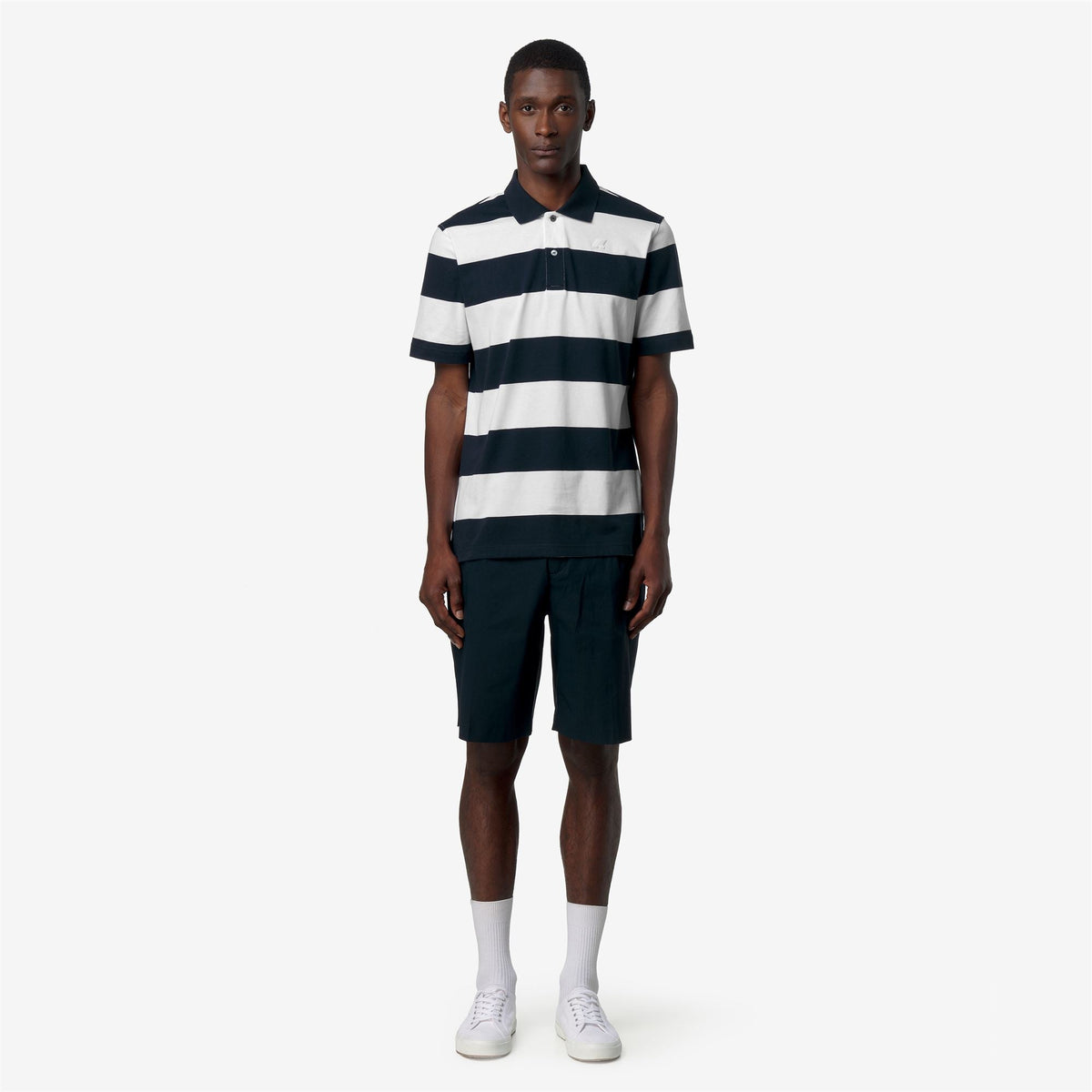 LAYO-MID JERSEY YARN DYED - Polos - Polo - Homme - White-Blue Depth