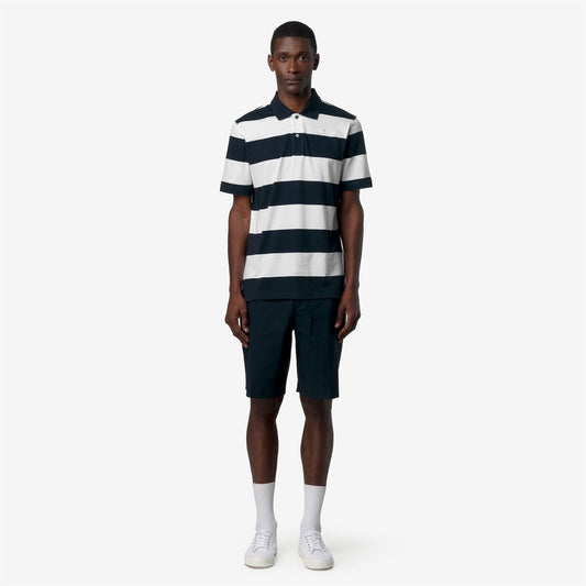 LAYO-MID JERSEY YARN DYED - Polos - Polo - Homme - White-Blue Depth