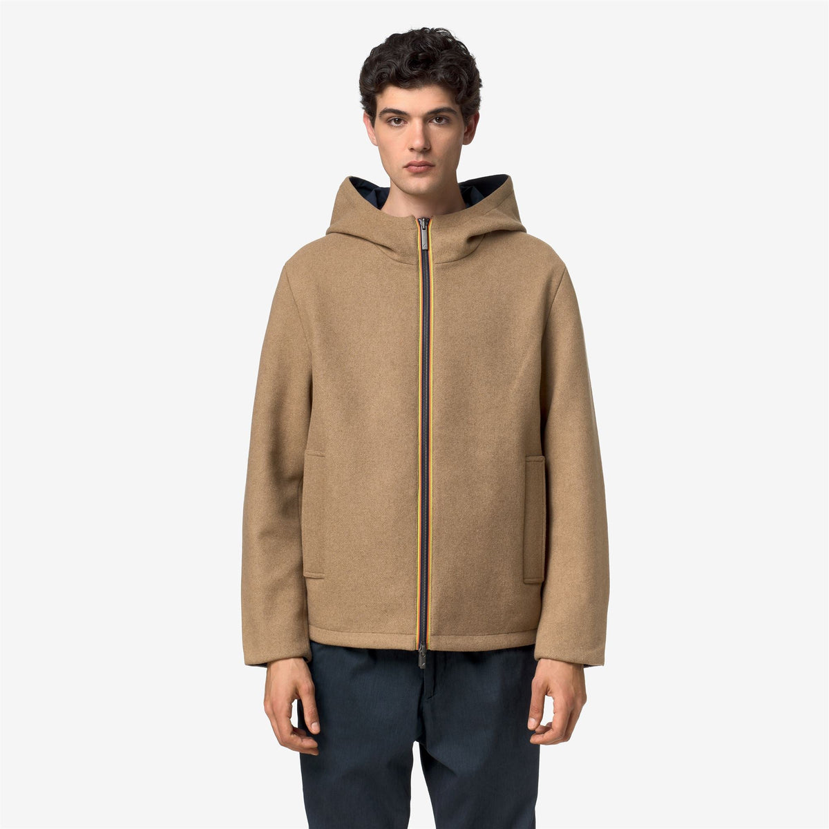 CLAUDEL WOOL BONDED DOUBLE - Vestes - Milieu - Homme - Beige Khaki-Blue Depth