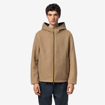 CLAUDEL WOOL BONDED DOUBLE - Vestes - Milieu - Homme - Beige Khaki-Blue Depth