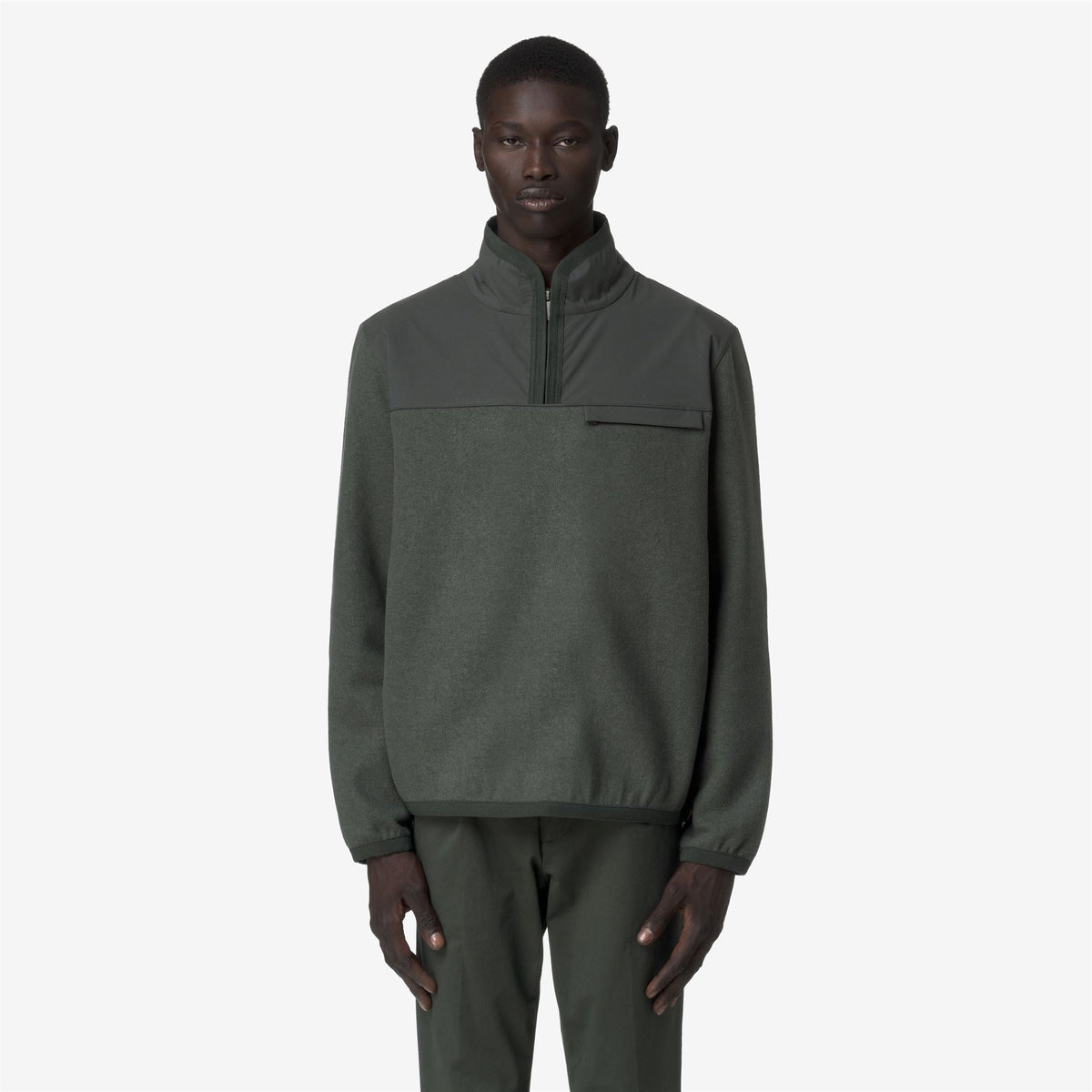 FLEURY WOOL NYLON MIX - Polaire - Pull-over - Homme - GREEN BLACKISH -Blue Airforce