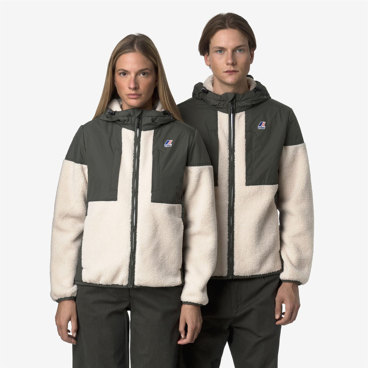 SAMSON 4.0 ORSETTO - Polaire - Sweat à capuche zippé intégral - Unisexe - GREEN BLACKISH--Ecru