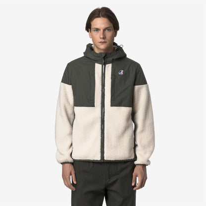 SAMSON 4.0 ORSETTO - Polaire - Sweat à capuche zippé intégral - Unisexe - GREEN BLACKISH--Ecru