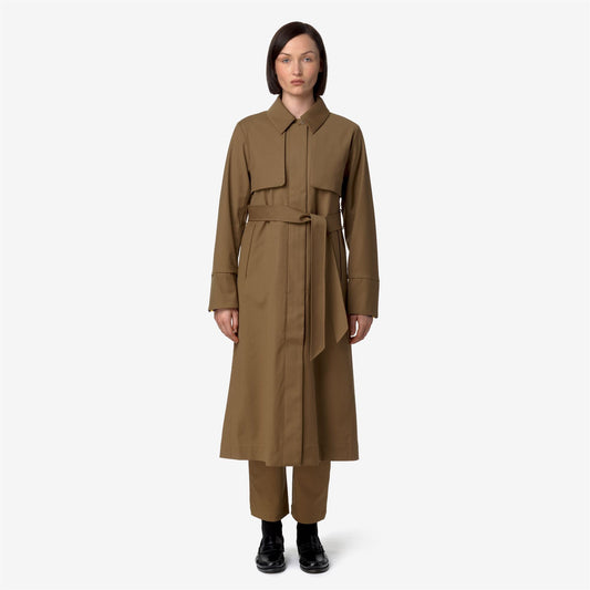 JESEL TECH WOOL BLEND - Vestes - Long - Femme - Brown Corda-Blue Depth