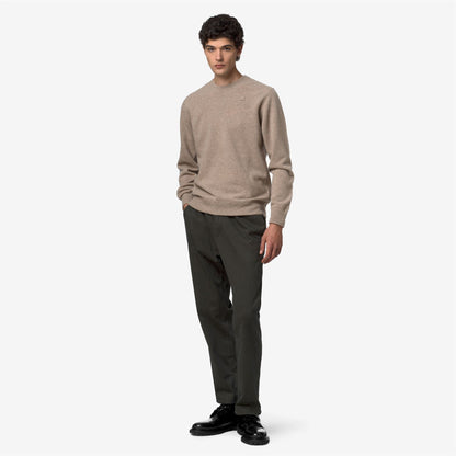 SEBASTIEN FLEECE STITCH - Maille - Pull-over - Homme - Beige Plaza