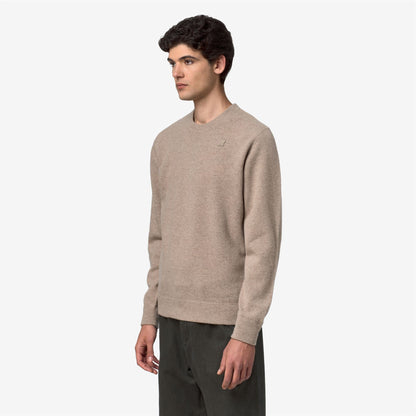 SEBASTIEN FLEECE STITCH - Maille - Pull-over - Homme - Beige Plaza