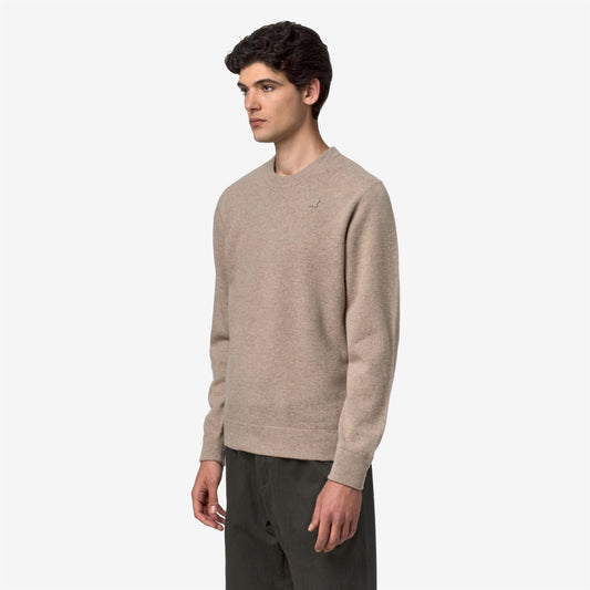 SEBASTIEN FLEECE STITCH - Maille - Pull-over - Homme - Beige Plaza
