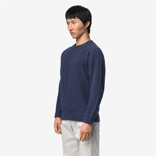 SEBASTIEN FLEECE STITCH - Maille - Pull-over - Homme - Blue Dusty