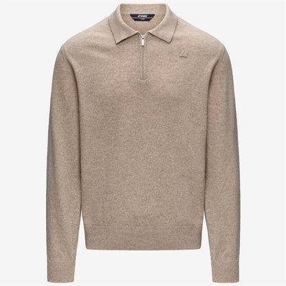 GLEREN FLEECE STITCH - Maille - Polo - Homme - Beige Plaza