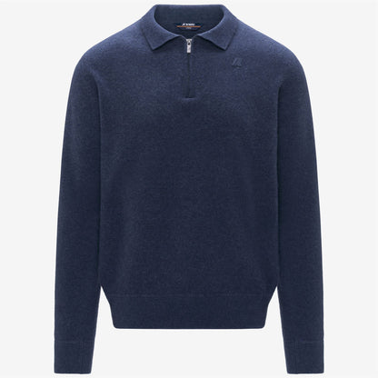 GLEREN FLEECE STITCH - Maille - Polo - Homme - Blue Dusty